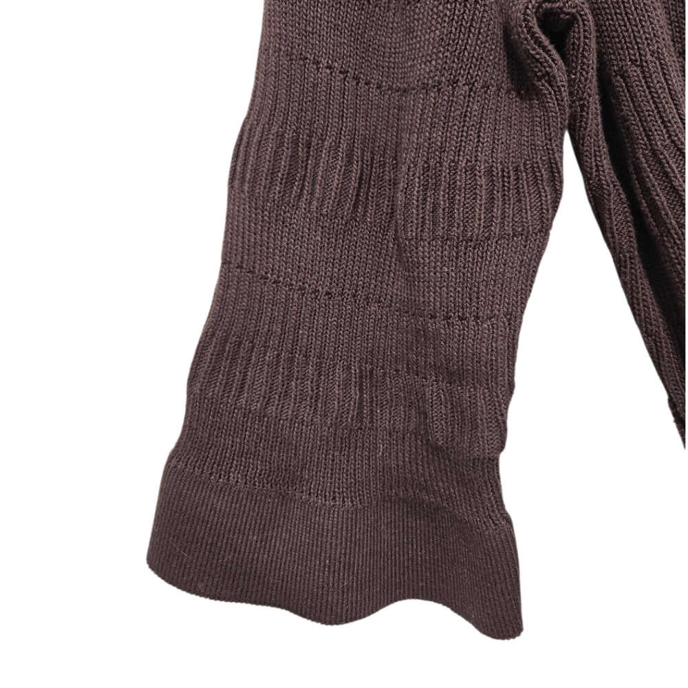 Banana Republic Belted Cardigan Jacket Dark Brown XL Textured 100% Cotton NWT - Picture 6 of 14